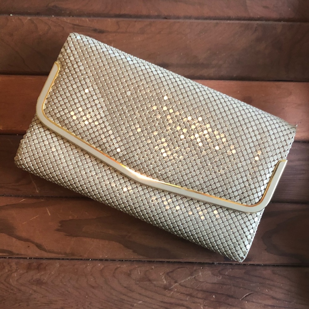 Taupe and Gold Metal Mesh Clutch/Purse